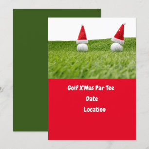 Golf boll och Santa Hat för jul-Helgdag Golf Inbjudningar