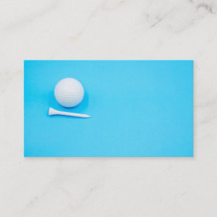 Golf boll och T mot blå bakgrund Visitkort