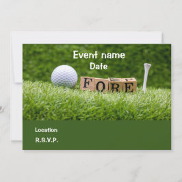 Golf boll och T.o.m. öl Par Tee-inbjudan Inbjudningar
