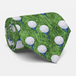 Golf Boll och Tees Mönster med gräs Slips