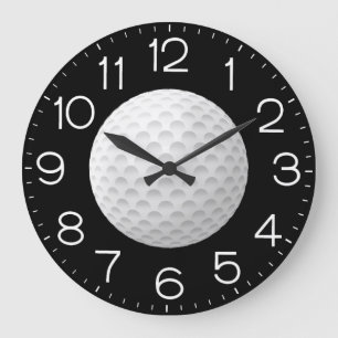 Golf Boll on Black Stor Klocka