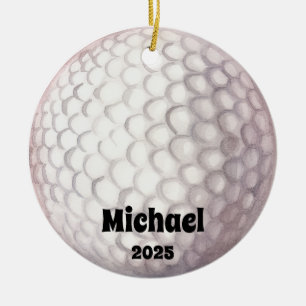 Golf Boll Ornament, Ornament, Kids Sports Julgransprydnad Keramik