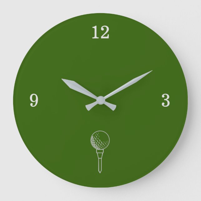 Golf Boll Outline Wall Clock Stor Klocka (Framsida)