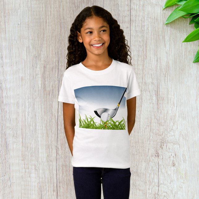 Golf Boll på en Tee Girls T-Shirt (Skapare uppladdad)