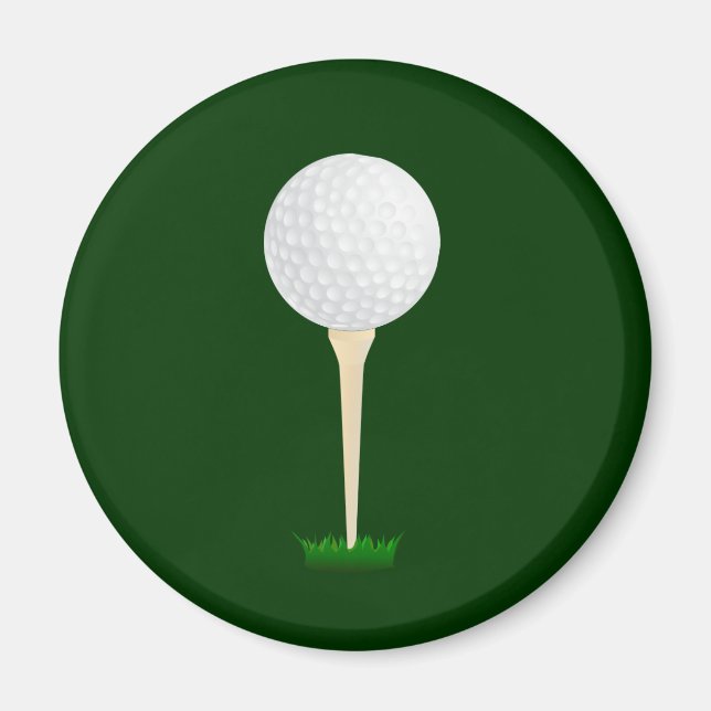 Golf Boll på en Tee Magnet (Framsidan)