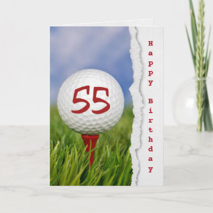 golf boll på garanti för 55-årsdagen kort