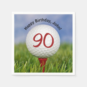 Golf boll på garanti för 90:e födelsedag pappersservett