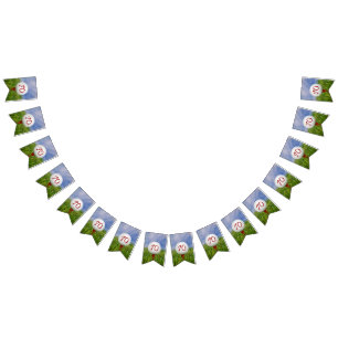 golf boll på grö för 70-årsdagen vimplar