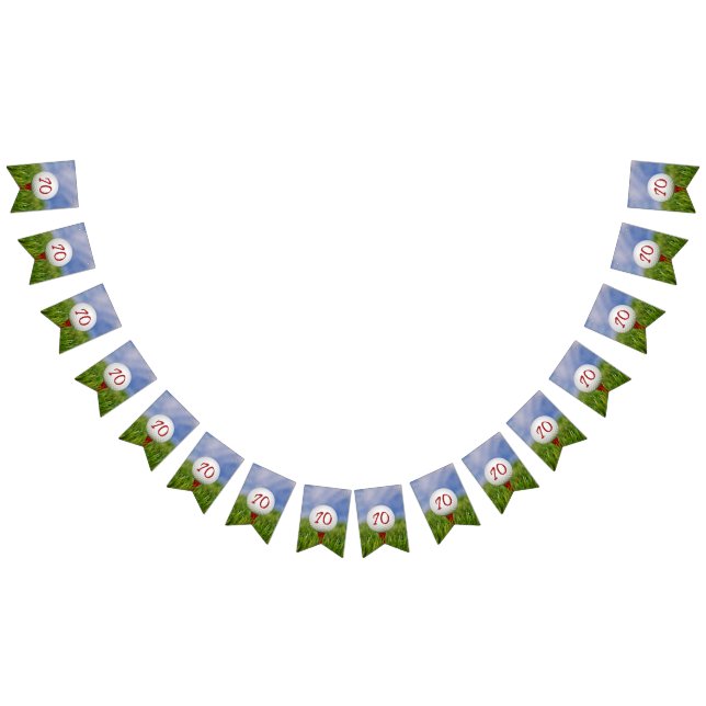 golf boll på grö för 70-årsdagen vimplar (Alla)