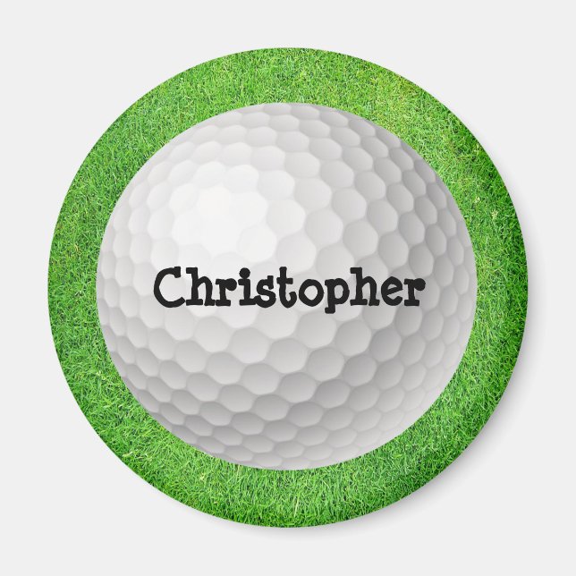 Golf Boll på Grönt Magnet (Framsidan)