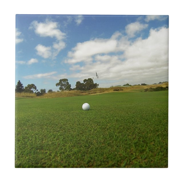 Golf Boll på Grönten, Kakelplatta (Framsidan)