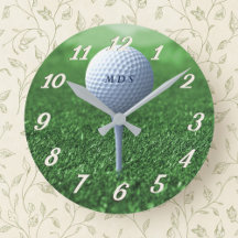 Golf Boll på Grönten Monogrammed Golfer Clock