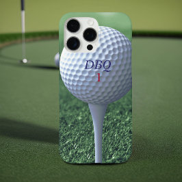 Golf Boll på Monogram Modern Golfer Phone Case