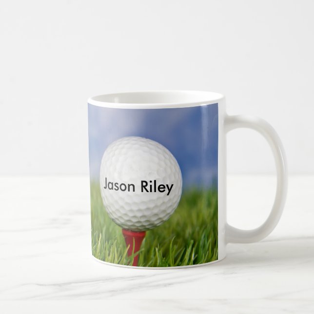 Golf Boll på rött T Kaffemugg (Höger)