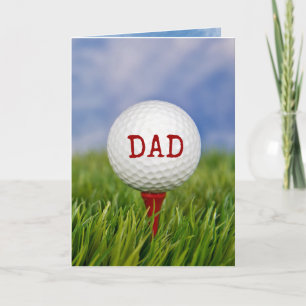 golf boll på T för Fars dag Kort
