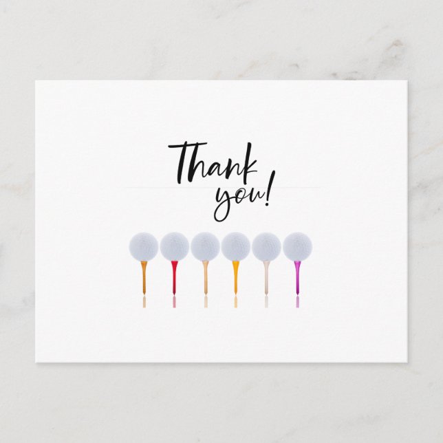 Golf boll på T Vykort (Framsida)