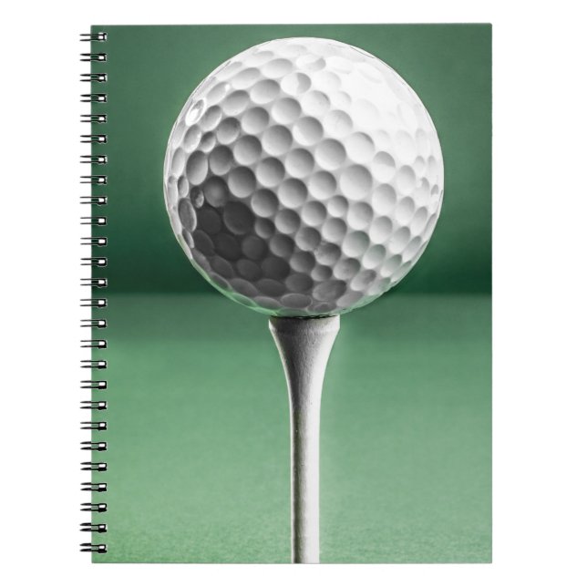 Golf Boll på Tee Anteckningsbok (Framsidan)