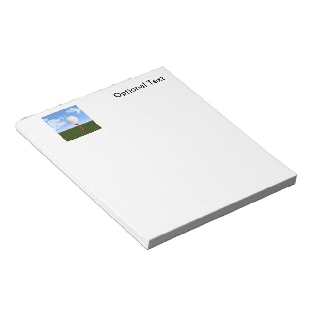 Golf Boll på Tee, Himlar och Grass Anteckningsblock (Vinklad)