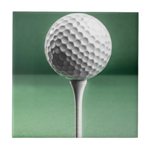 Golf Boll på Tee Kakelplatta