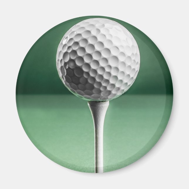 Golf Boll på Tee Magnet (Framsidan)