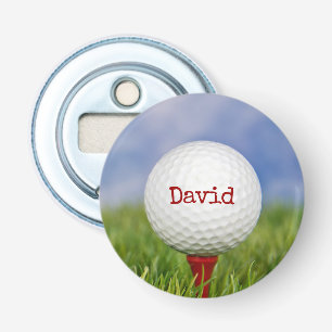 Golf Boll på Tee med Namn Flasköppnare