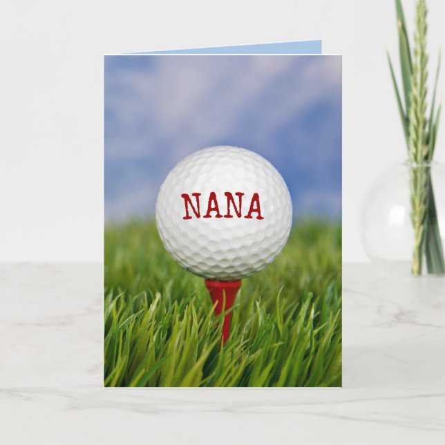Golf Boll på TV för Nanas födelsedagskort Kort (Framsida)