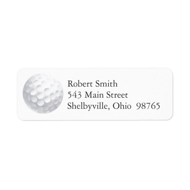Golf Boll Returetiketter Returadress Etikett (Framsidan)