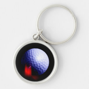 Golf Boll Rund Silverfärgad Nyckelring