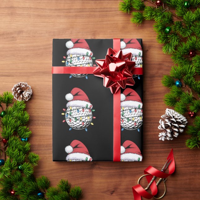 Golf Boll Santa Hat jul Golfing Julafton Ljus Presentpapper (Julgåva)
