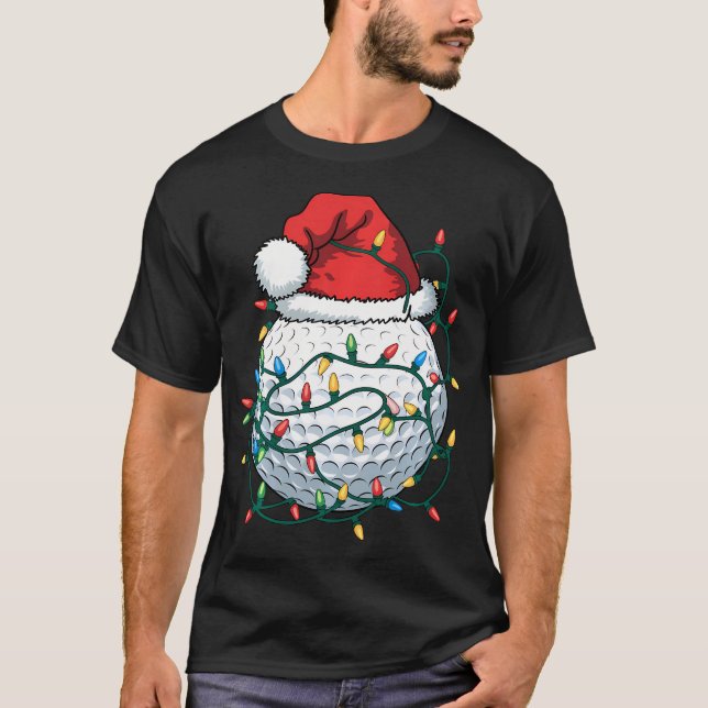 Golf Boll Santa Hat Manar: Vinnare jul Golfing T Shirt (Framsida)