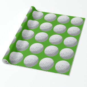 Golf boll slår pappert. presentpapper