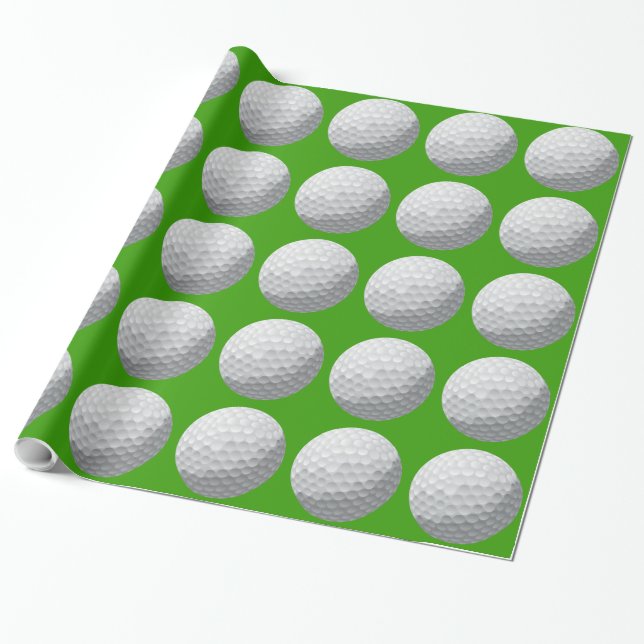 Golf boll slår pappert. presentpapper (Utrullad)