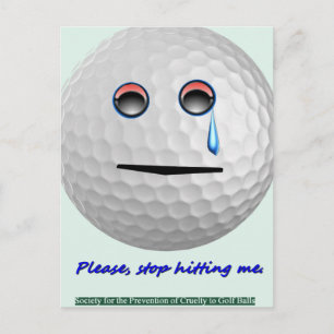 Golf boll - sluta slå mig. vykort