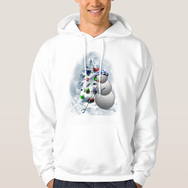 Golf Boll Snögubbe jul Hoodie (Framsida)