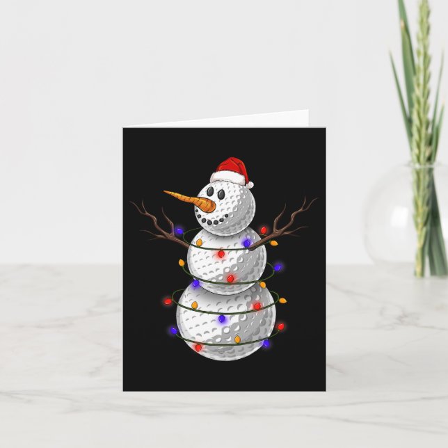 Golf Boll Snögubbe jul Ljus Funny Snögubbe S Kort (Framsida)