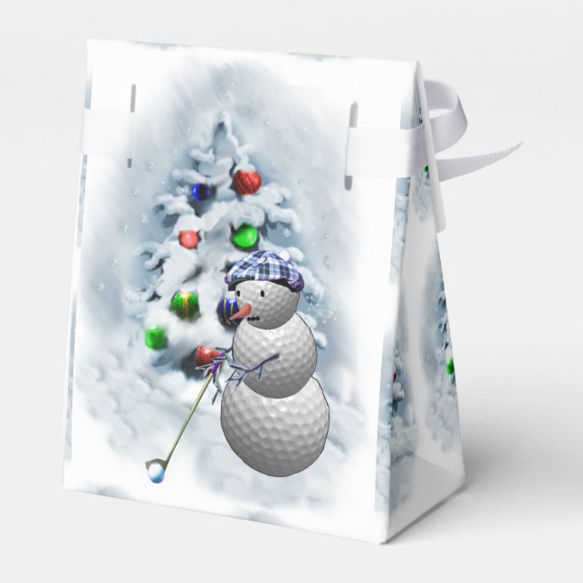 Golf Boll Snögubbe jul Presentaskar (Baksidan Sidan)