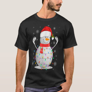 Golf Boll Snögubbe Santa Hat jul Ljus Golfe T Shirt