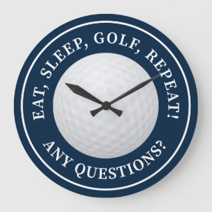 Golf Boll Sports fue Golfing Modern Blue Stor Klocka