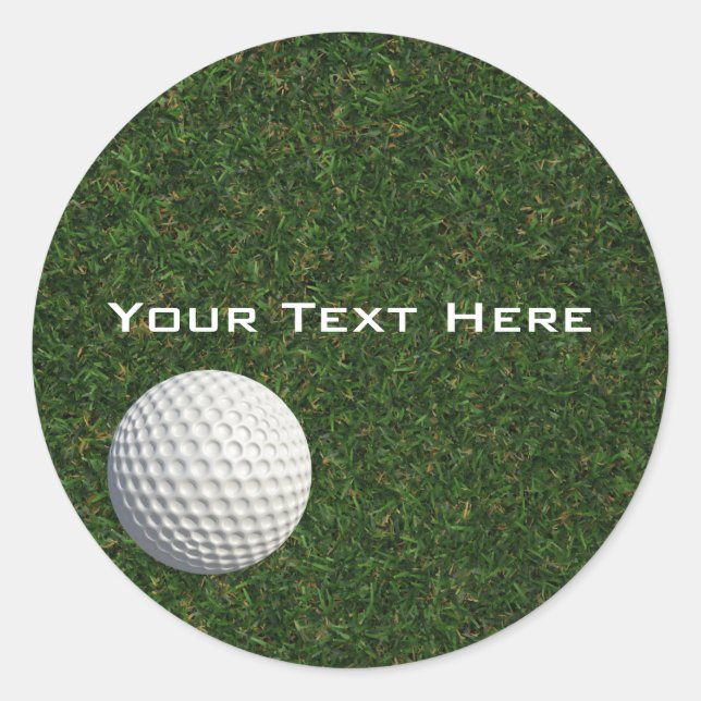 Golf Boll Sticker Runt Klistermärke (Framsida)