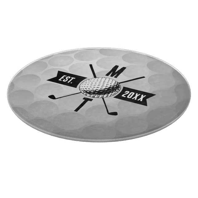 Golf Boll Struktur & Klubb Initial Monogram (Hörn)