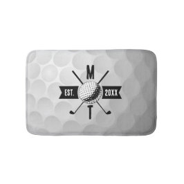 Golf Boll Struktur & Klubb Initial Monogram Badrumsmatta