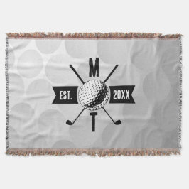 Golf Boll Struktur & Klubb Initial Monogram Filt