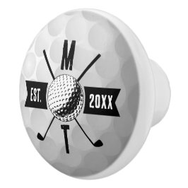 Golf Boll Struktur & Klubb Initial Monogram Knopp