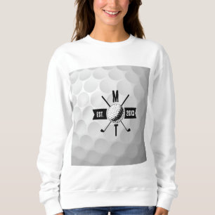 Golf Boll Struktur & Klubb Initial Monogram T Shirt