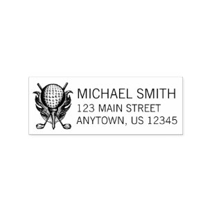 Golf Boll Tee Klubbs Course Personlig Adress Stämpel