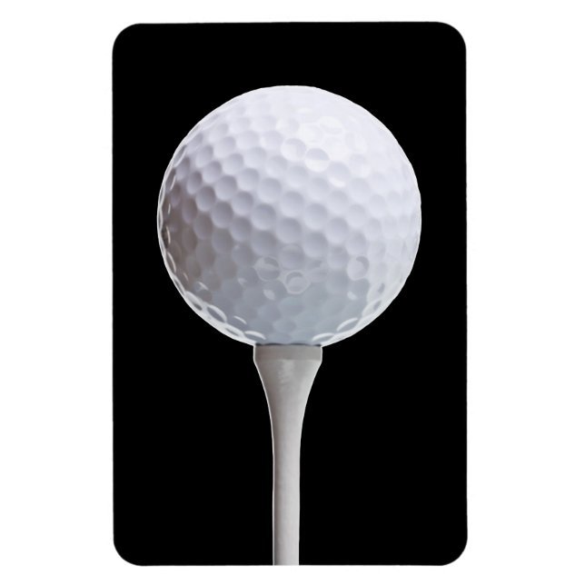 Golf Boll & Tee on Black - anpassad mall Magnet (Vertikal)