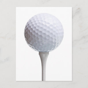 Golf Boll & Tee på vit anpassad mall Vykort