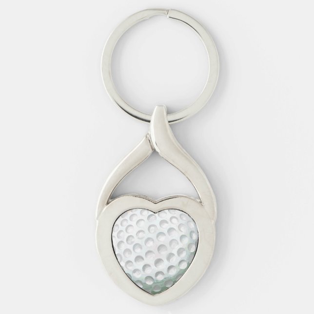 Golf Boll Twisted Heart Finare Nyckelring (Framsidan)