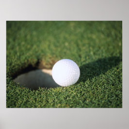 Golf Boll vid kant i hål Poster