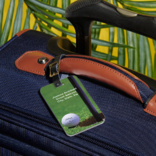 Golf boll vid kant i kopp nära Personalize Fodral Bagagebricka